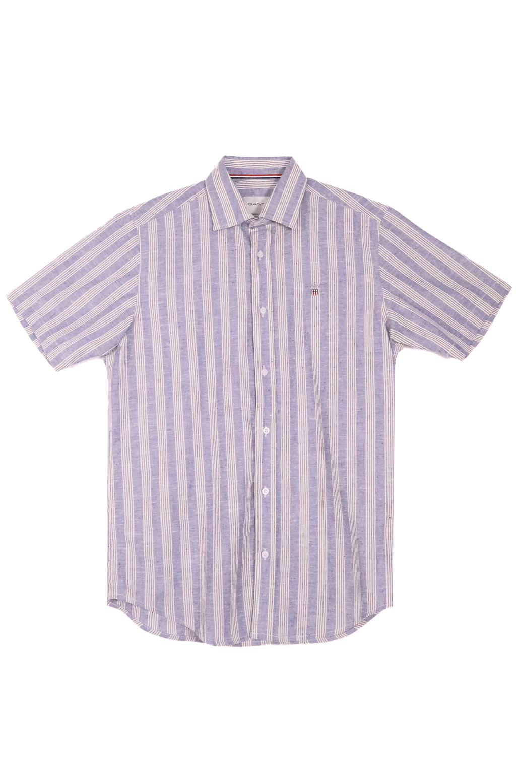 Gant Chemise Demi Manches à Rayures Casual Fit Lin