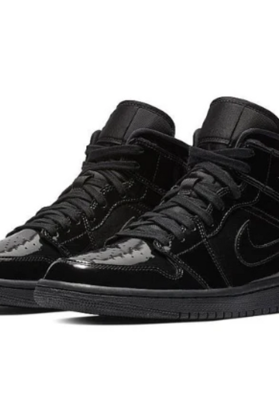 Nike Air Jordan 1 Mid “Triple Black Patent Leather”