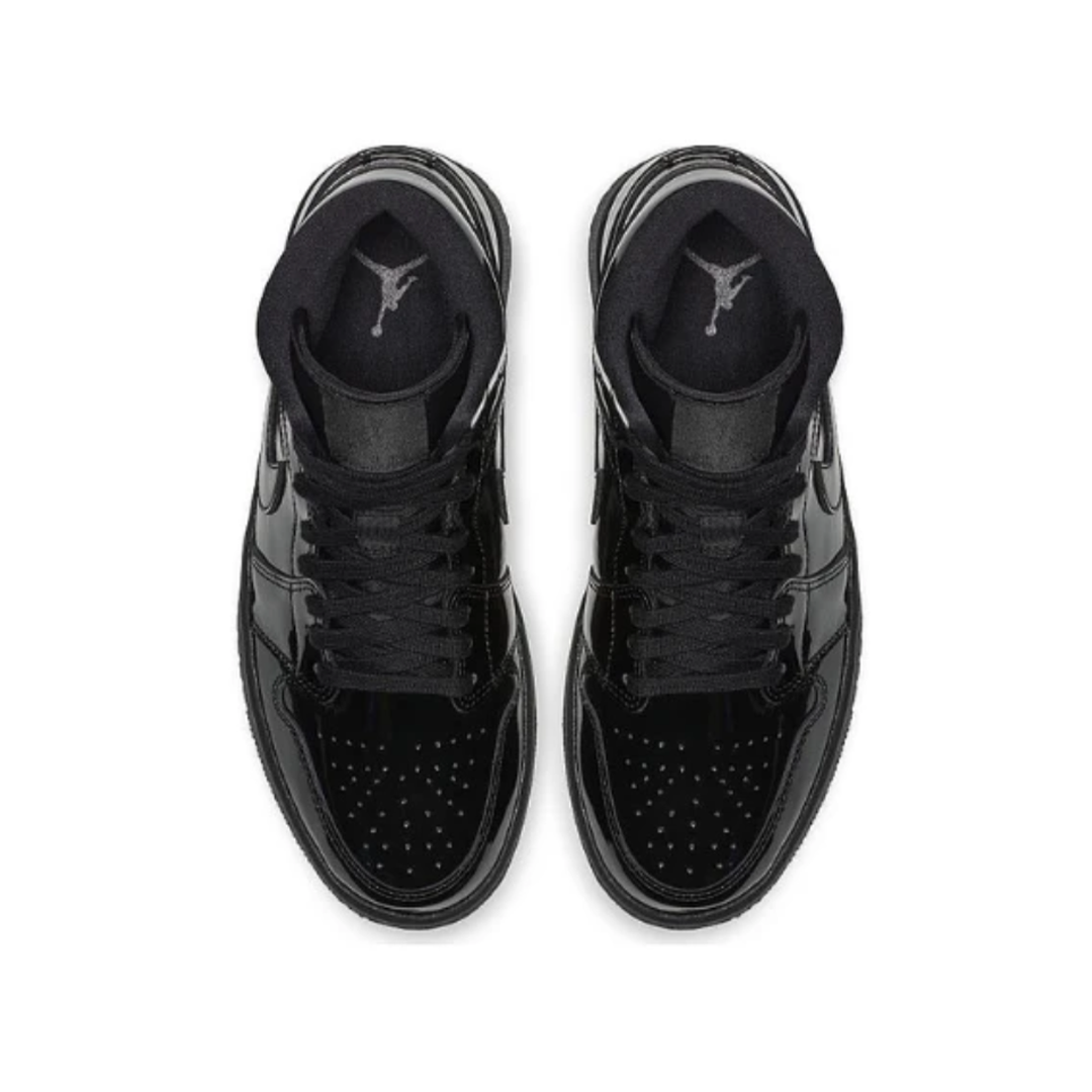 Nike Air Jordan 1 Mid “Triple Black Patent Leather”