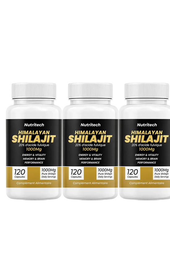 Pack 3 Himalayan Shilajit 1000 Mg Nutritech - 120 Capsules
