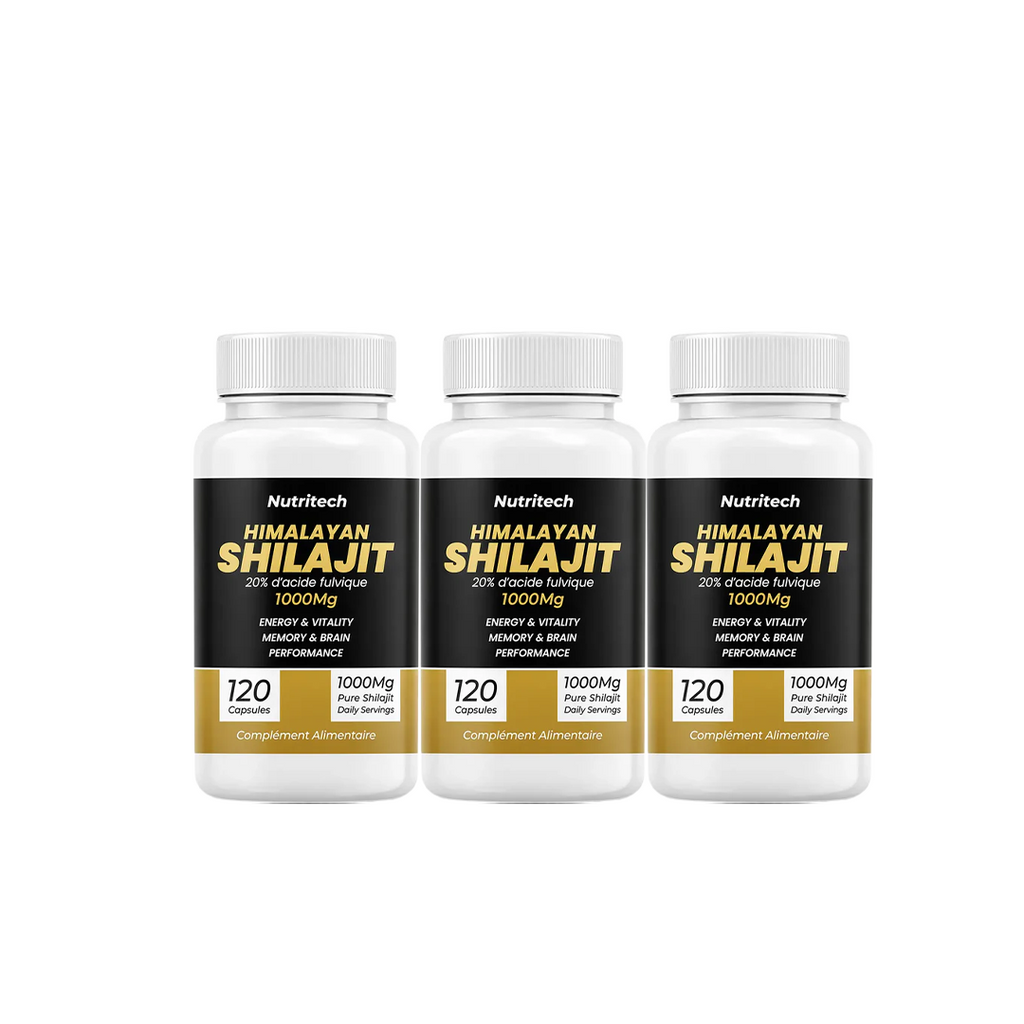 Pack 3 Himalayan Shilajit 1000 Mg Nutritech - 120 Capsules