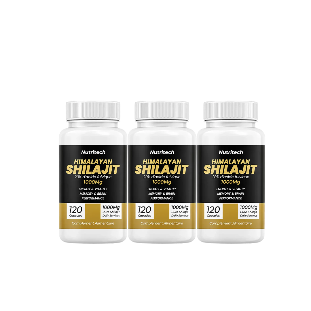 Pack 3 Himalayan Shilajit 1000 Mg Nutritech - 120 Capsules