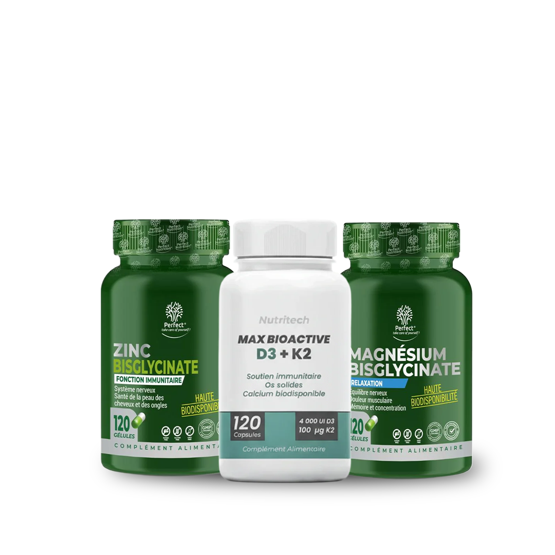 Pack Vitamine D3 K2 120 Gélules + Magnésium +Zinc