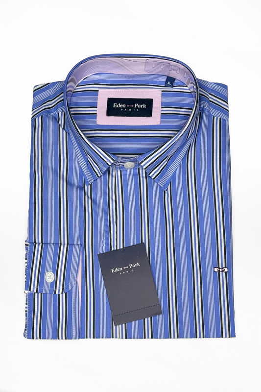 Eden Park Chemise à Rayures Bâtons Blu