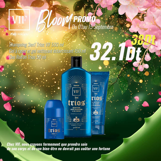 Pack Trios Shampoing 500ml - Gel a raser 150ml - Roll'on