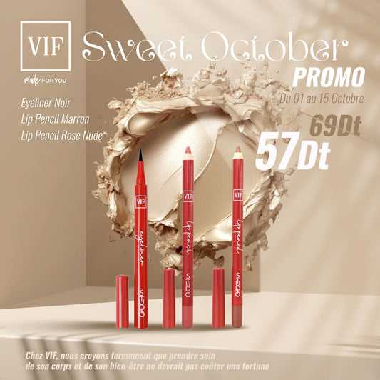 Pack Eyeliner noir - Lip pencil marron - Lip pencil rose nude