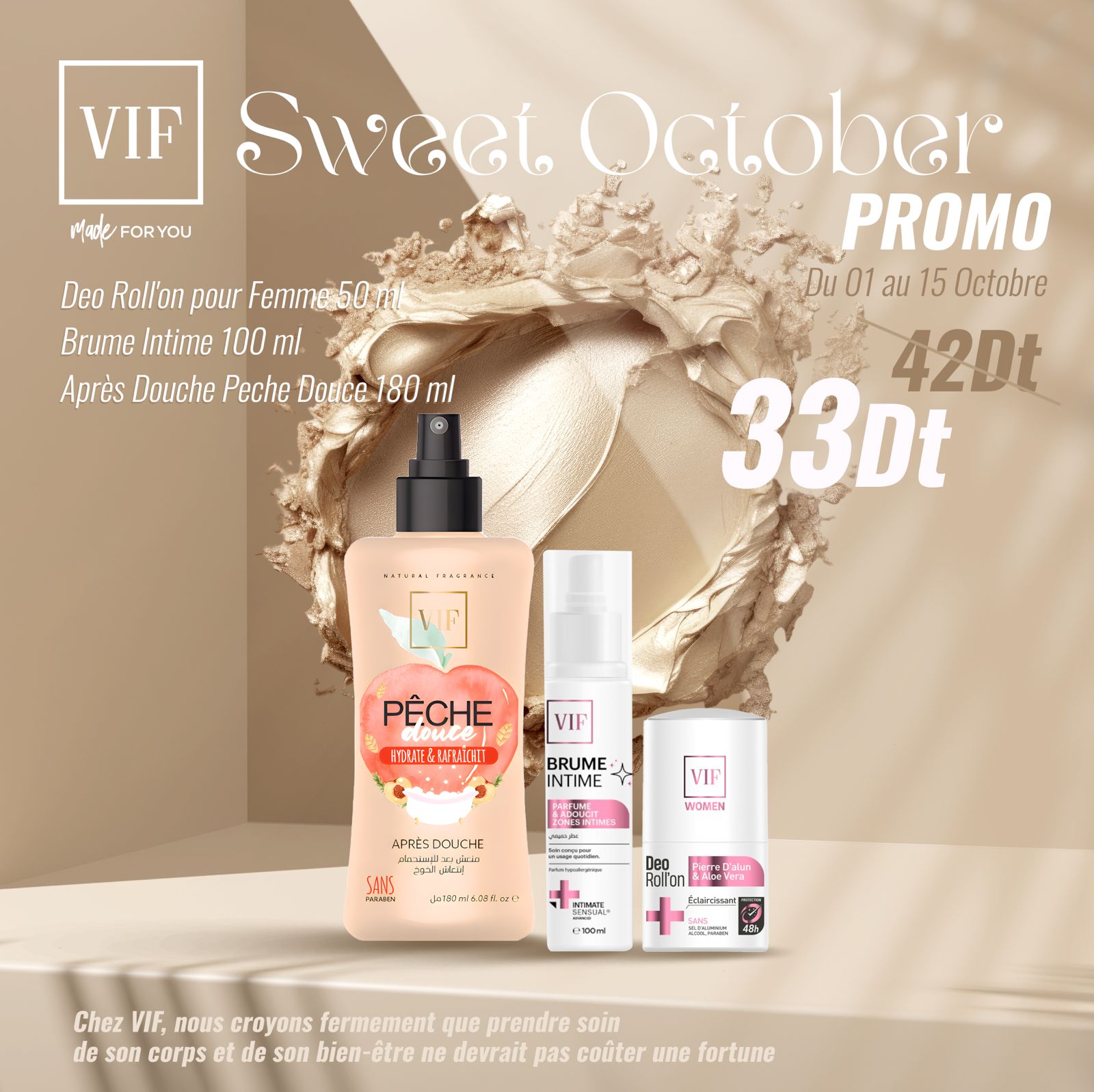 Pack Roll'on femme - Brume intime - Apres douche peche