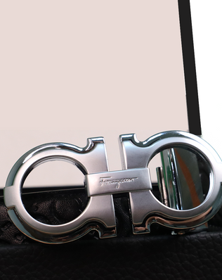 Ferragamo Ceinture Hommes Gris Brillant