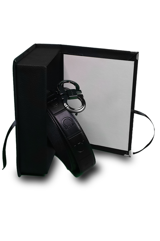 Ferragamo Ceinture Hommes Noir Brillant