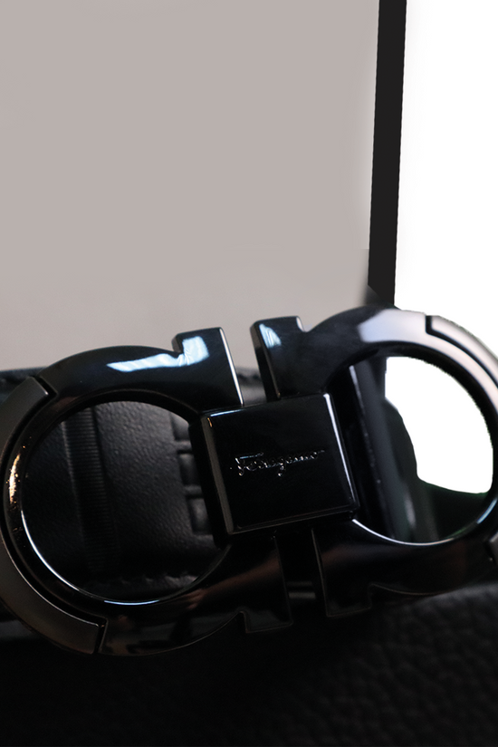 Ferragamo Ceinture Hommes Noir Brillant