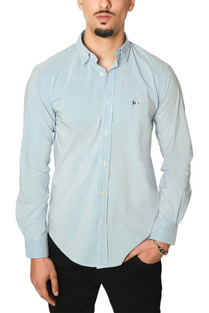 Façonnable Chemise à Rayures Sky Blu