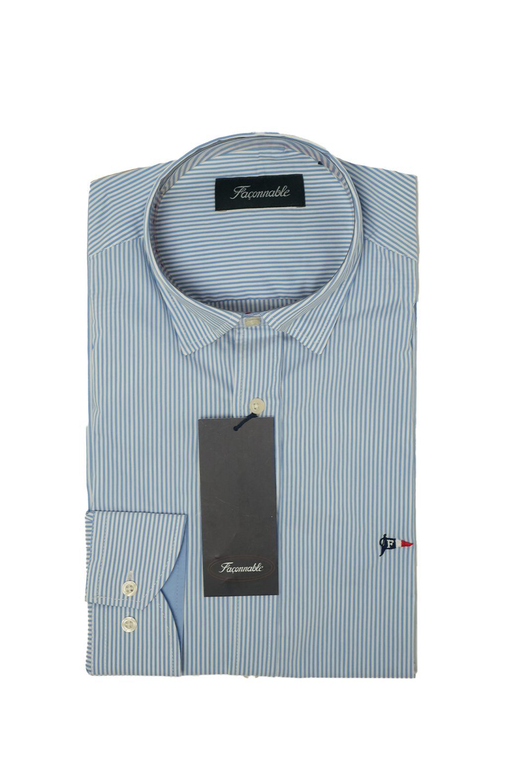 Façonnable Chemise à Rayures Sky Blu