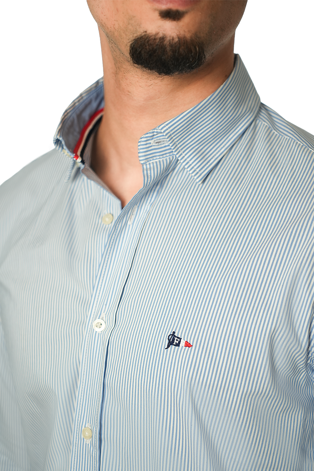 Façonnable Chemise à Rayures Sky Blu