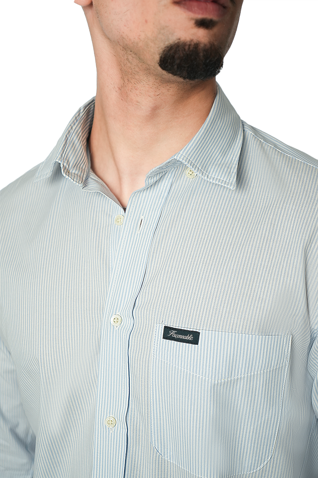 Façonnable Chemise à Rayures Poche sur le devant