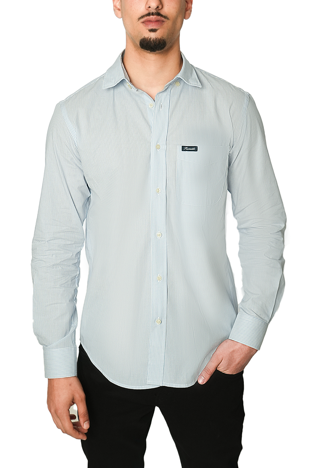 Façonnable Chemise à Rayures Poche sur le devant