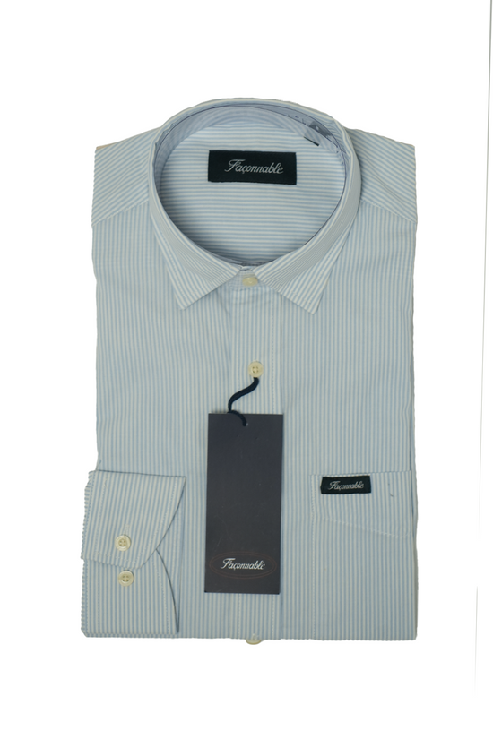 Façonnable Chemise à Rayures Poche sur le devant