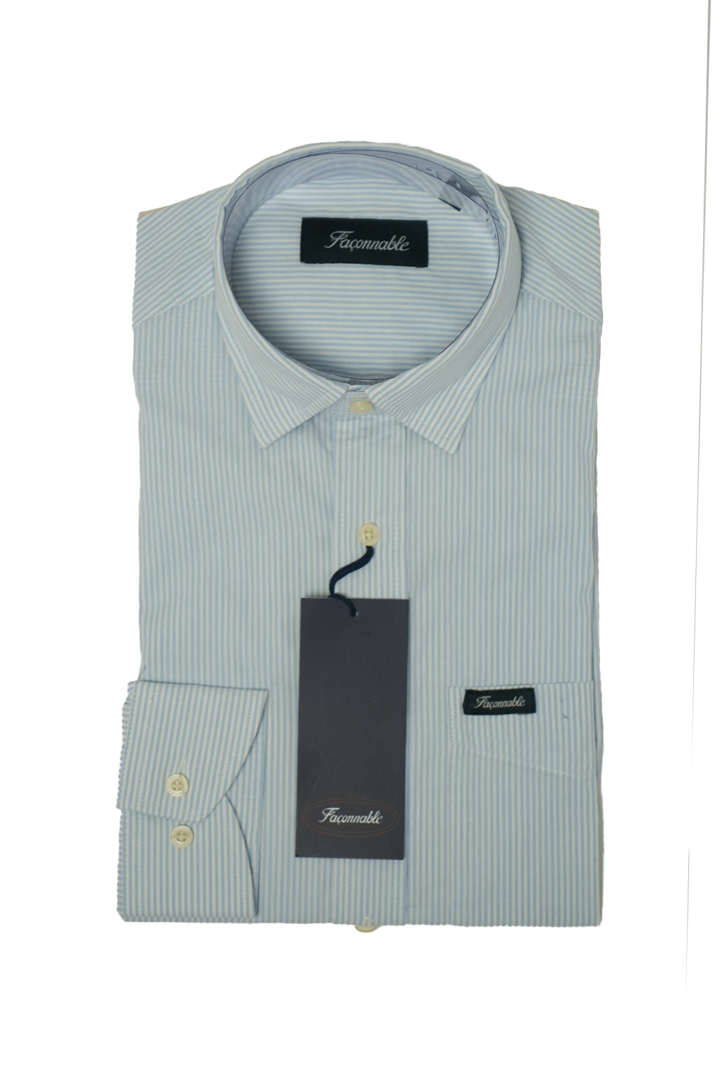 Façonnable Chemise à Rayures Poche sur le devant