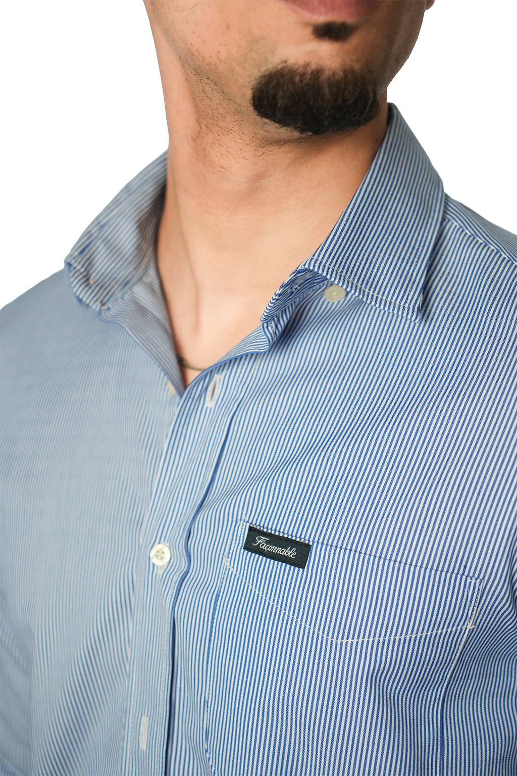 Façonnable Chemise à Rayures Poche sur le devant