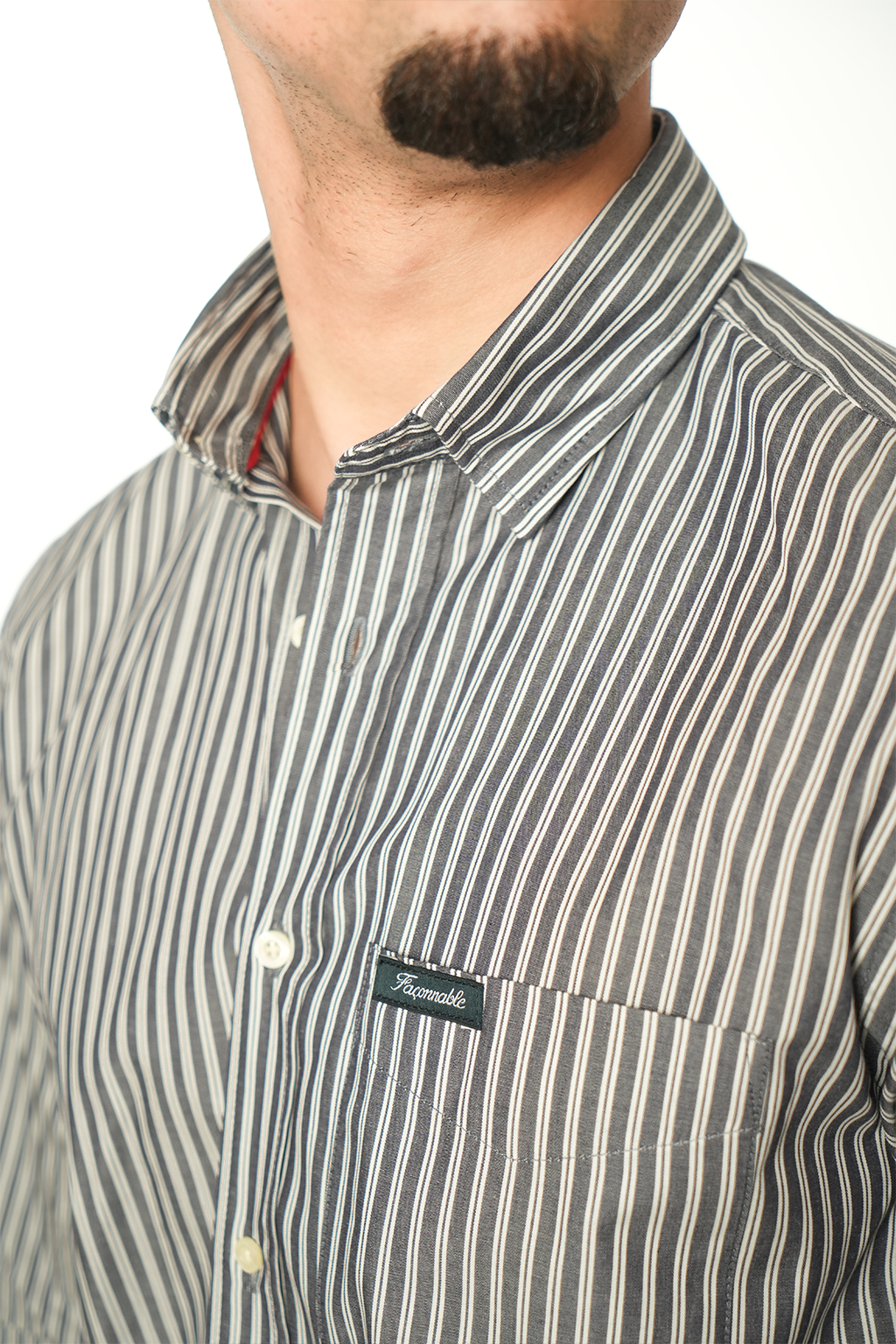 Façonnable Chemise à Rayures Poche sur le devant