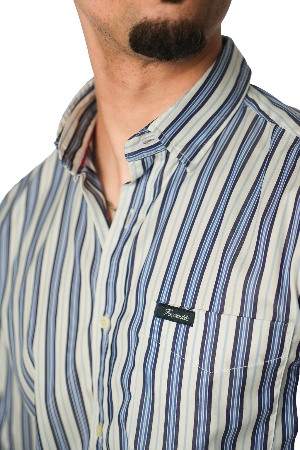 Façonnable Chemise à Rayures Poche sur le devant