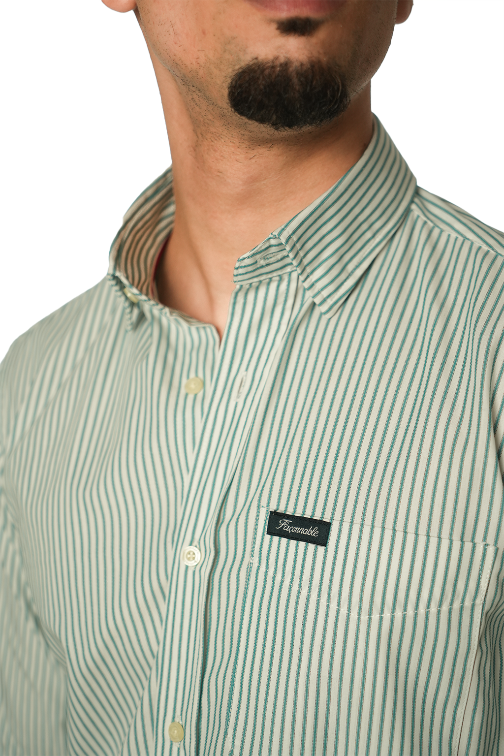 Façonnable Chemise à Rayures Poche sur le devant