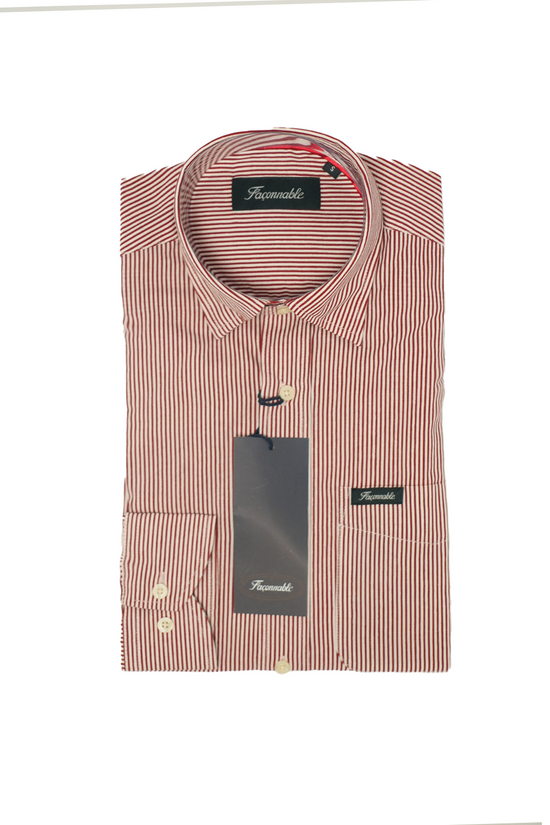 Façonnable Chemise à Rayures Poche sur le devant