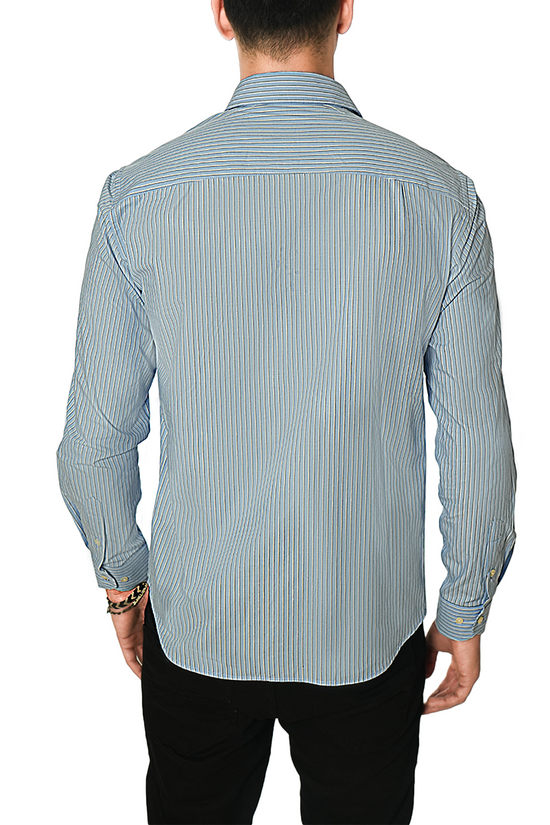 Façonnable Chemise à Rayures Poche sur le devant