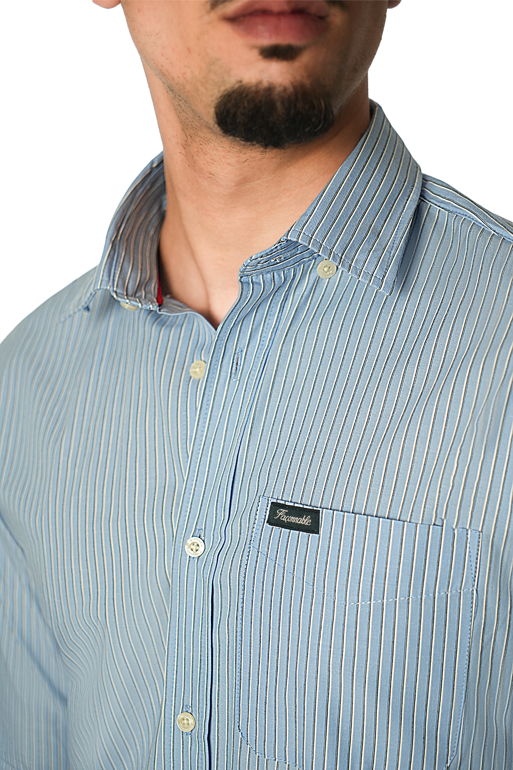 Façonnable Chemise à Rayures Poche sur le devant