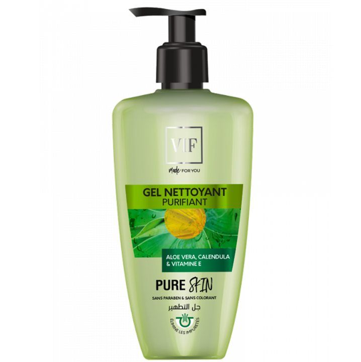 Gel nettoyant Aloe Vera, Calendula et Vitamine E pour tous types de peau