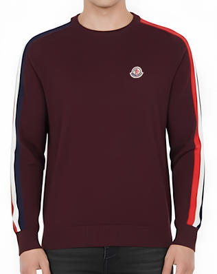 Moncler Pullover Logo Patch Cotton Slim Fit