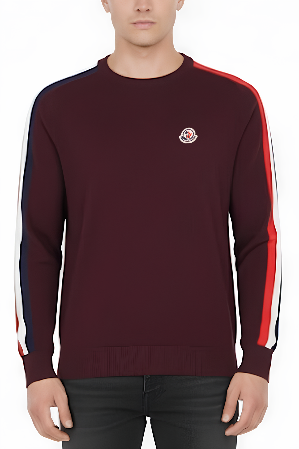 Moncler Pullover Logo Patch Cotton Slim Fit