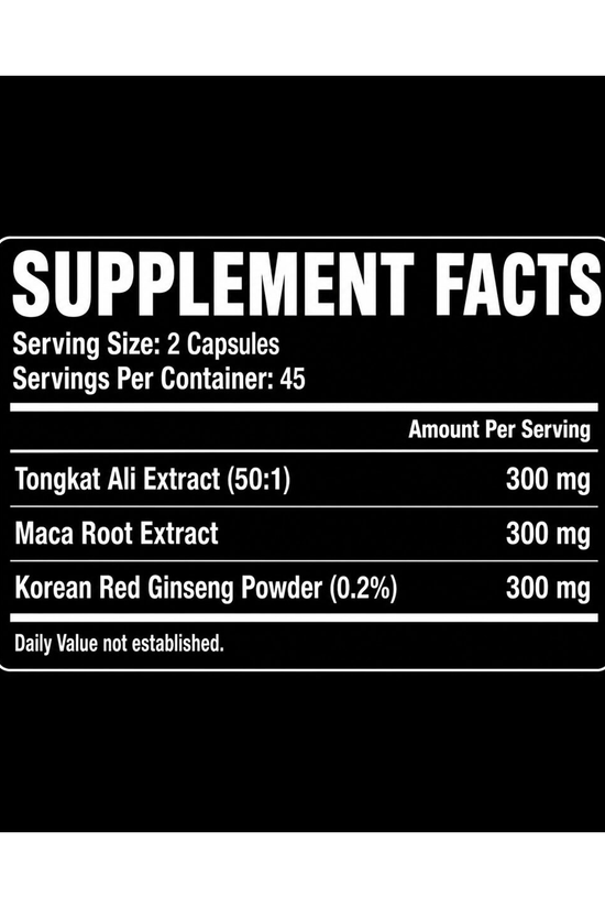 Maca GSN Ginseng Tongkat Ali Extract 90 Gélules