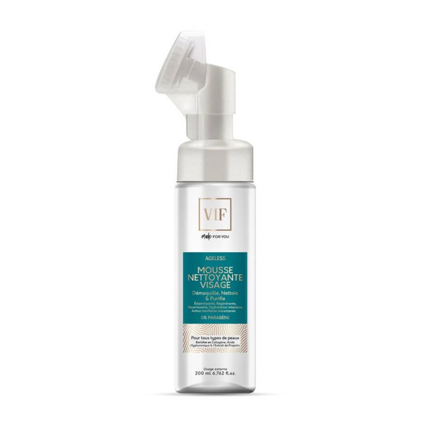 Mousse nettoyante visage 200 ml - tous types de peaux