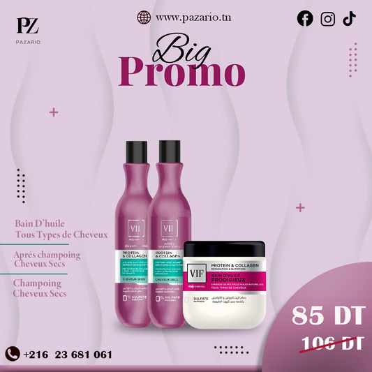 PACK  VIF ( BAIN D'HUILE + SHAMPOING + APRES SHAMPOING )