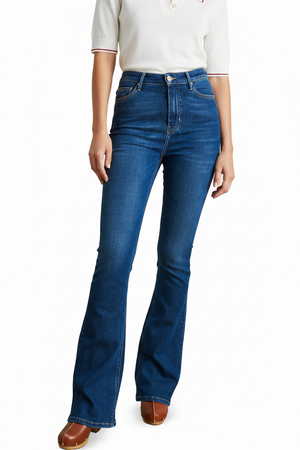 Jeans délavé coupe patte d'éléphant