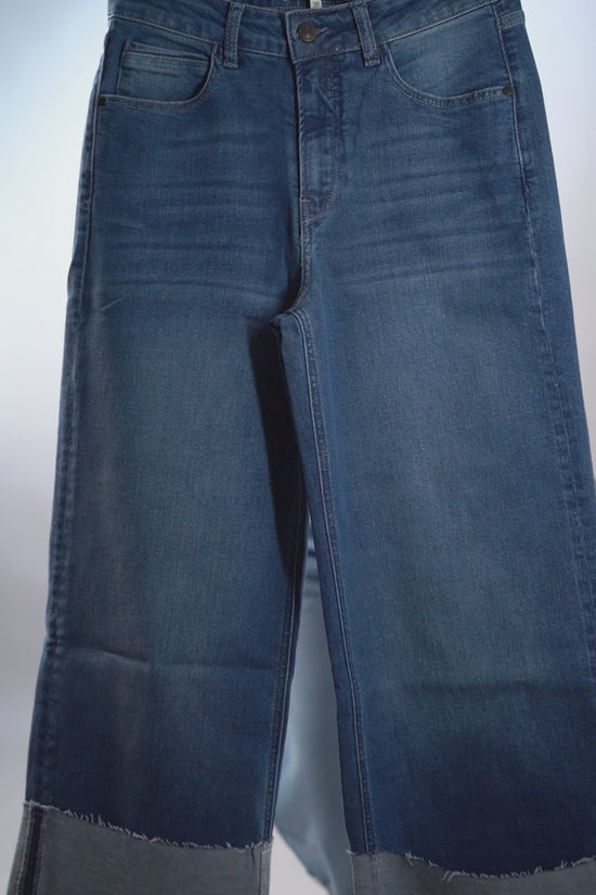Jeans à Revers Larges