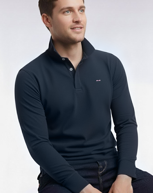 Eden Park Polo à Manches Longues en Coton