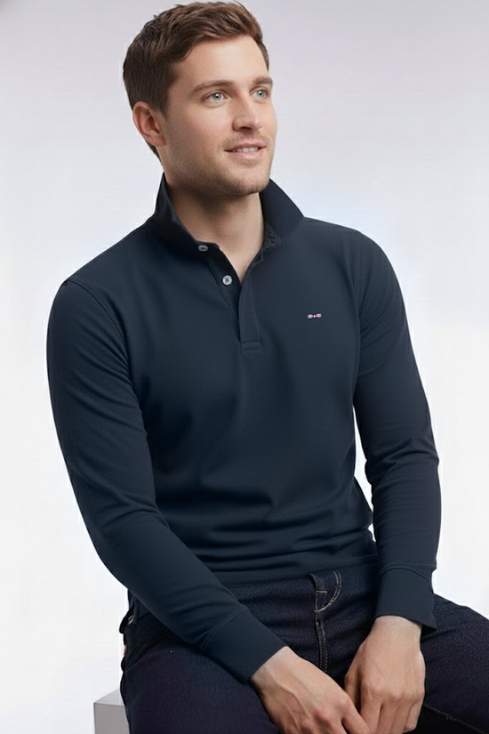 Eden Park Polo à Manches Longues en Coton