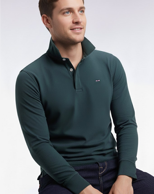 Eden Park Polo à Manches Longues en Coton