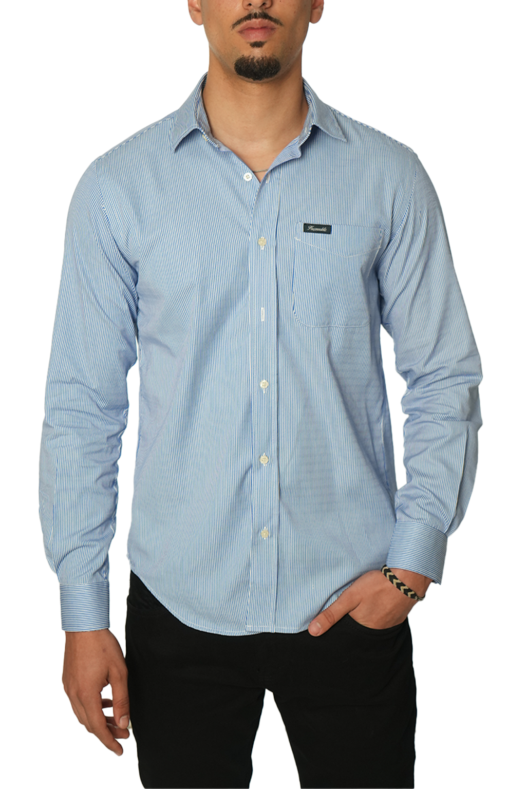 Façonnable Chemise à Rayures Poche sur le devant