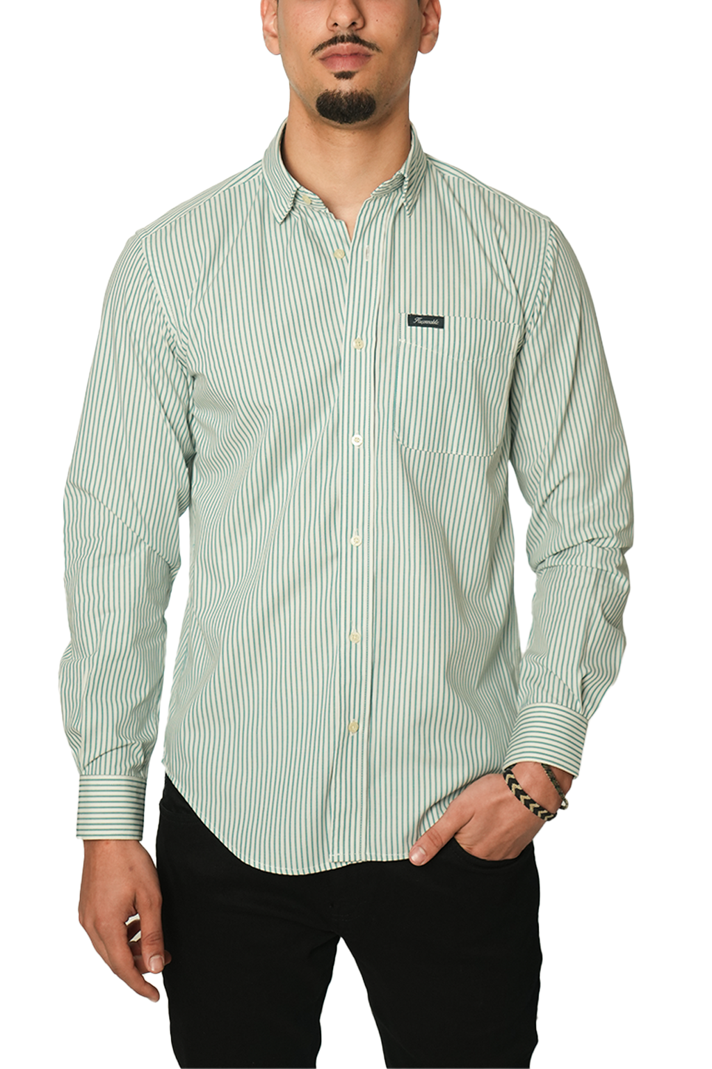 Façonnable Chemise à Rayures Poche sur le devant